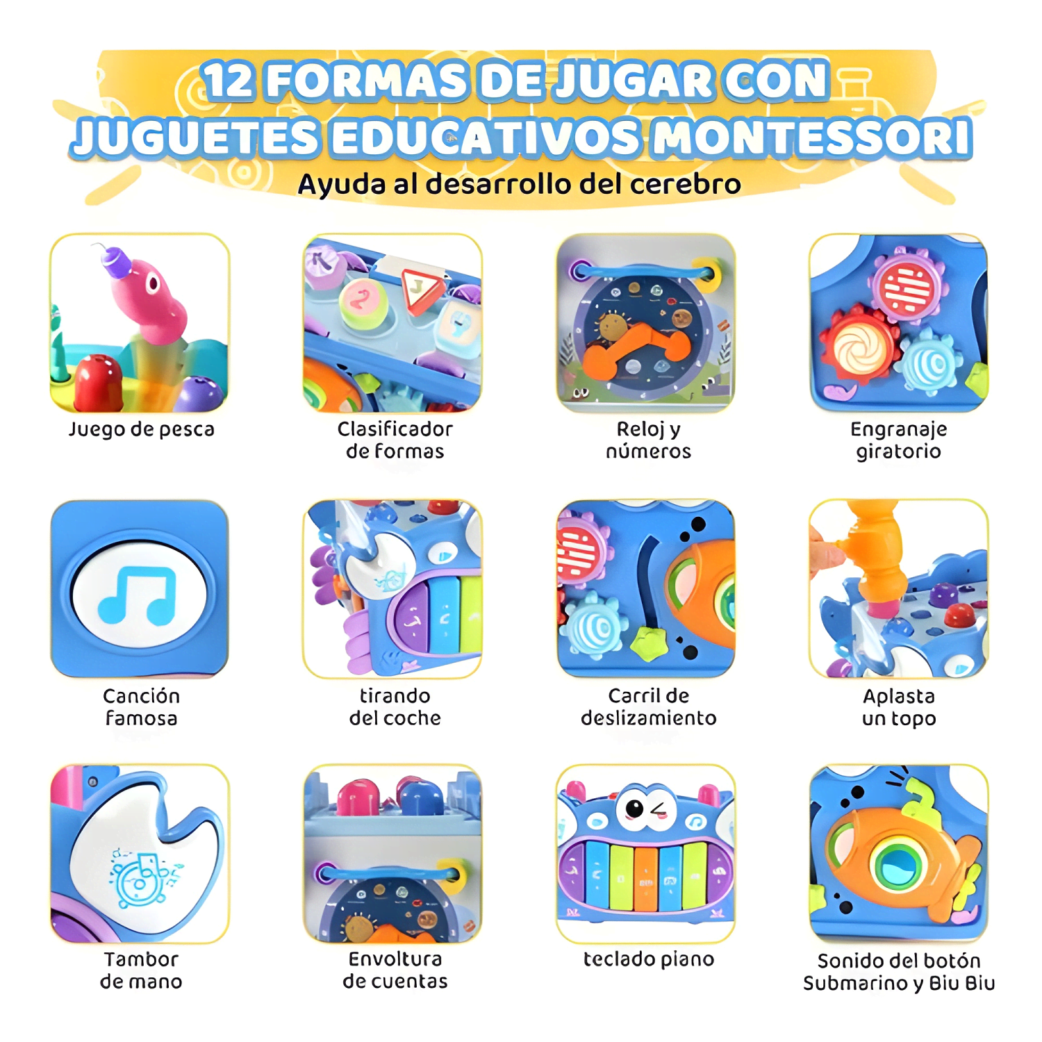 12En 1 juguete montessori didáctico multifuncional para bebé-2