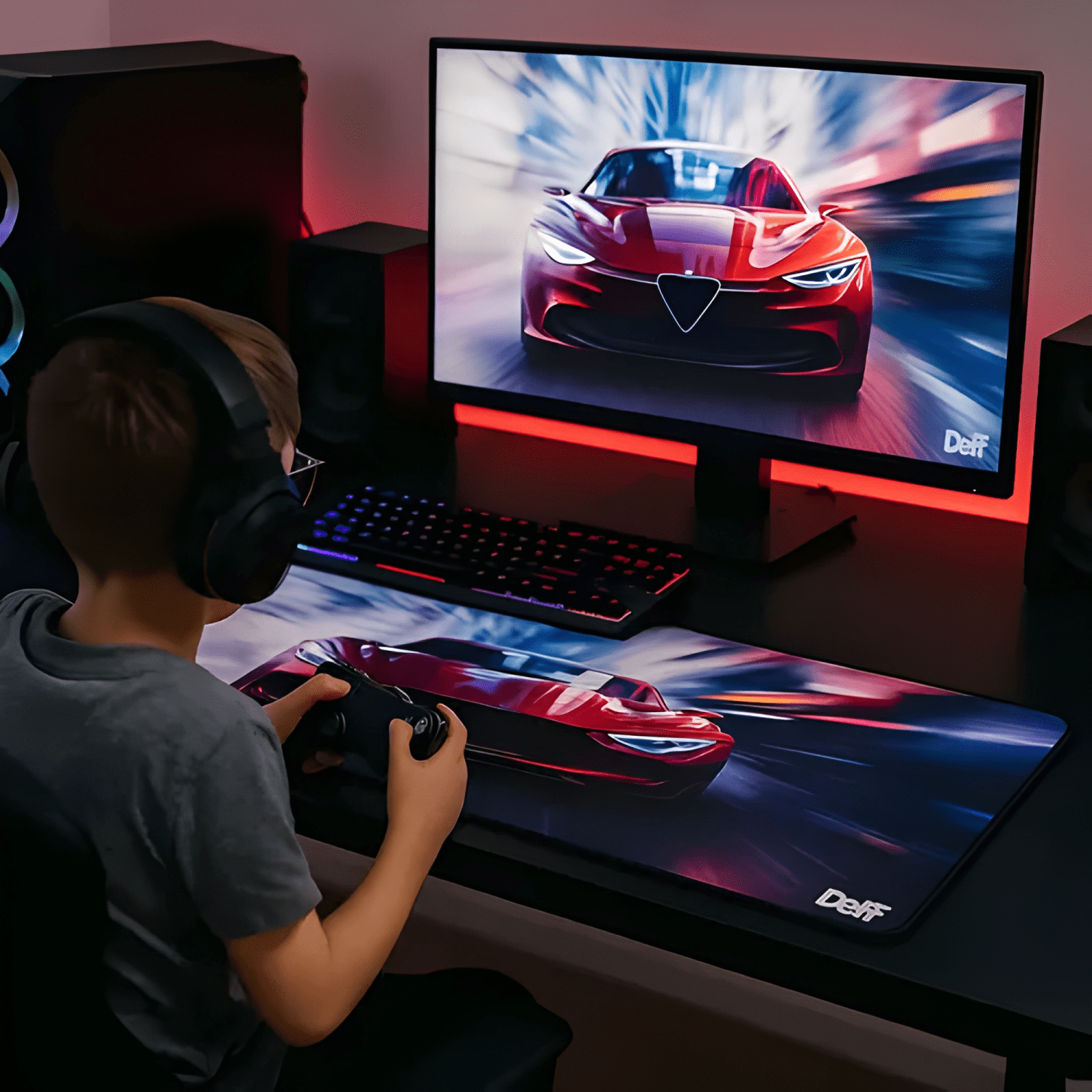 Mouse Pad Gamer Auto de Lujo | Diamac Rojo-1