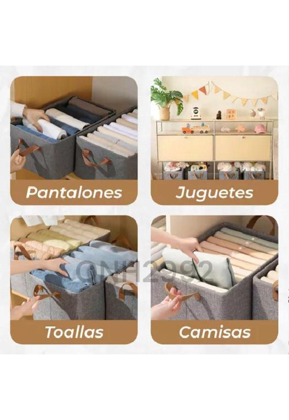 6 Bolsas Organizador Ropa Caja Plegable Asa Almacenamiento-2