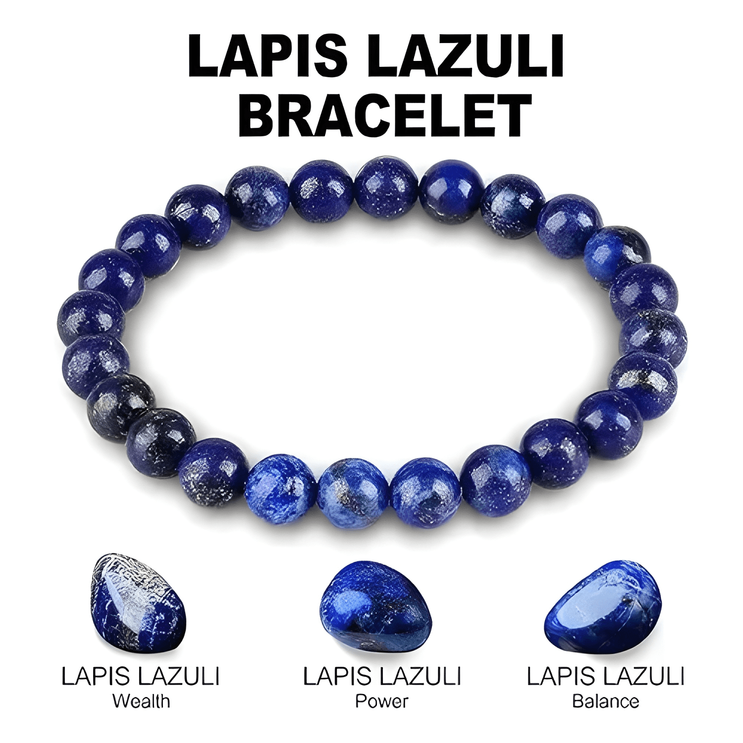 Pulsera lapislazuli original piedra sabiduría #20-2