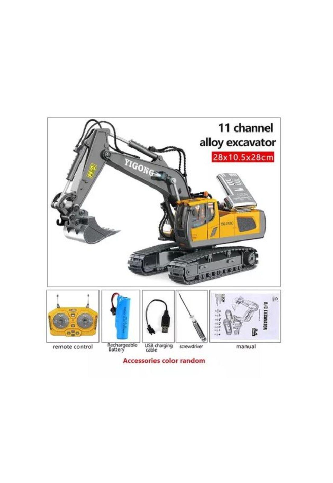 Máquina de construcción control remoto amarillo-2