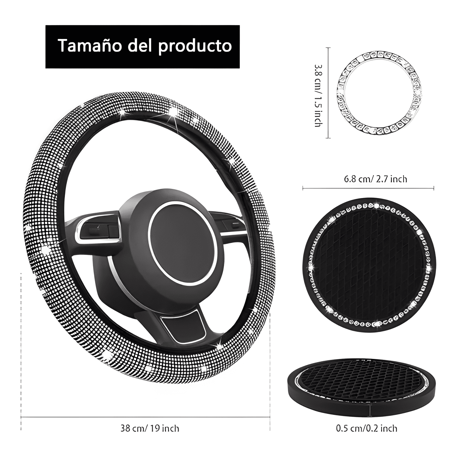 Funda Protector Cubre Volantes Universal Diamante Mujer Set-3