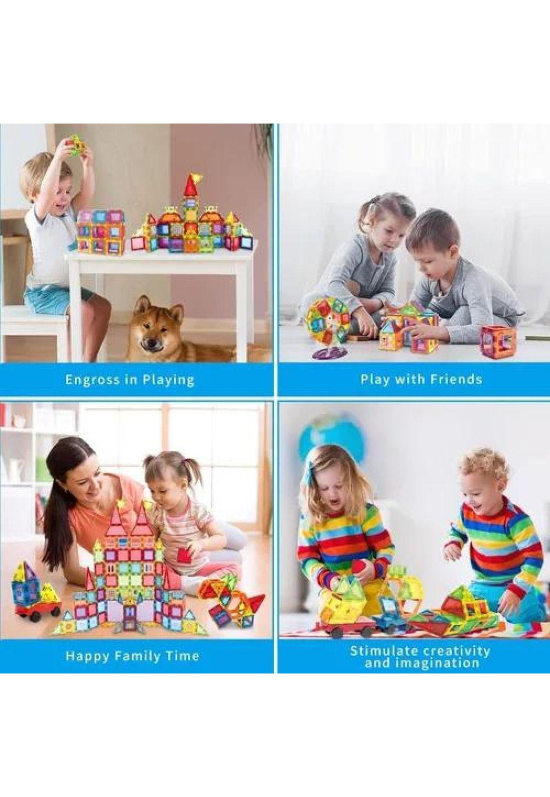Bloques magnéticos 22 piezas, construcción para niños multicolor-4