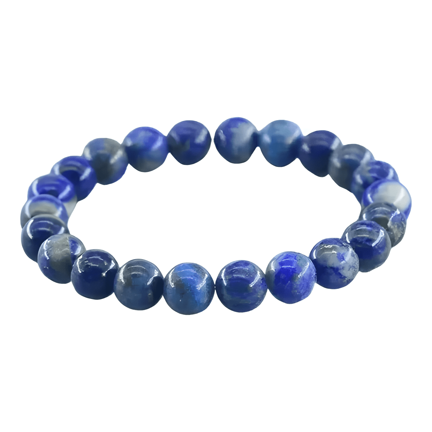 Pulsera de piedra lapislazuli 6mm hombre mujer moda-0