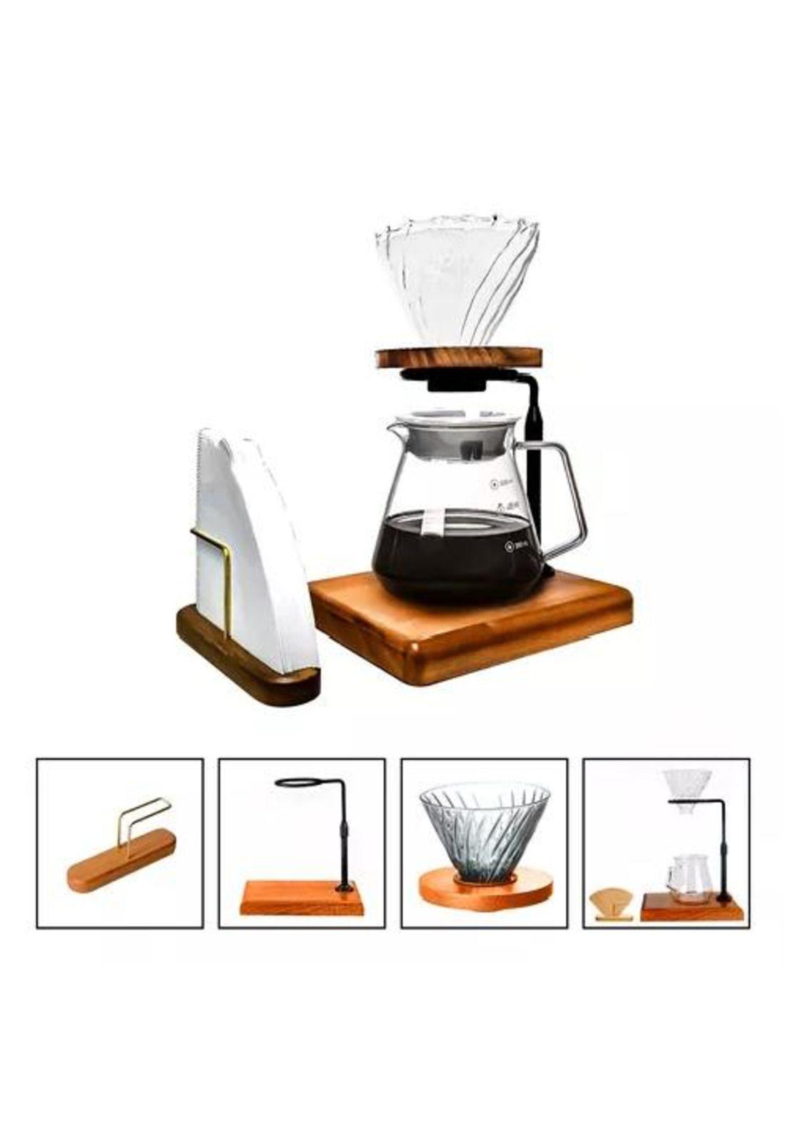 Juego de Tetera - 600 ml, Café, Gotero, Incluye 40 Filtros para Té Infusión-8