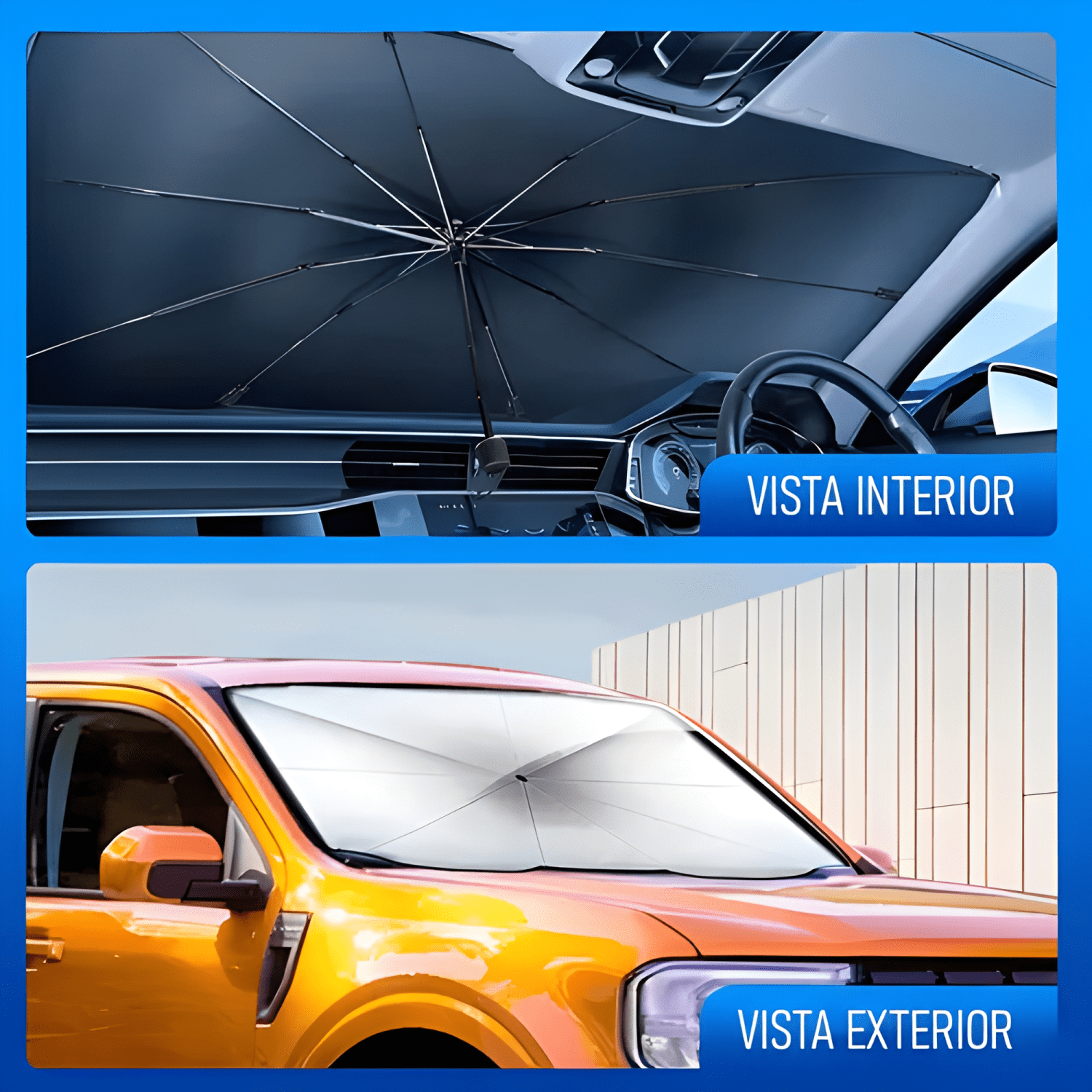 Quitasol Tipo Sombrilla para Auto Parasol Retractil Pro-4