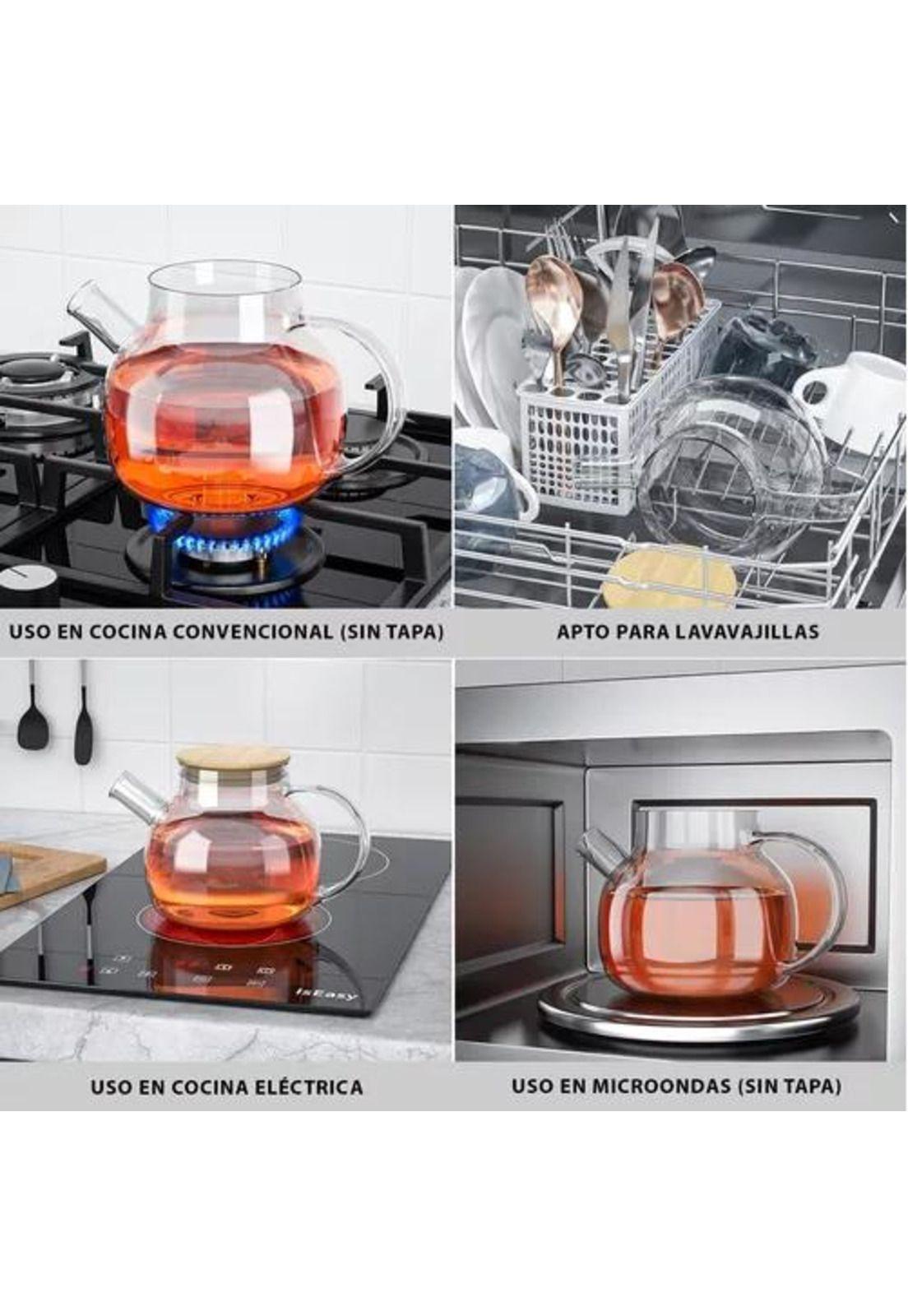 Tetera para Té - Vidrio Borosilicato, Resistente al Calor/frío, 1 L-4