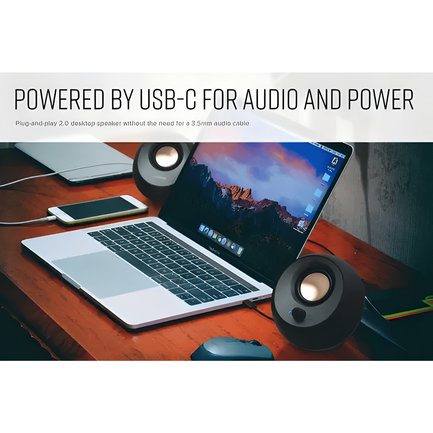 Parlantes bluetooth 2 0 portátiles usb-c Negro-3