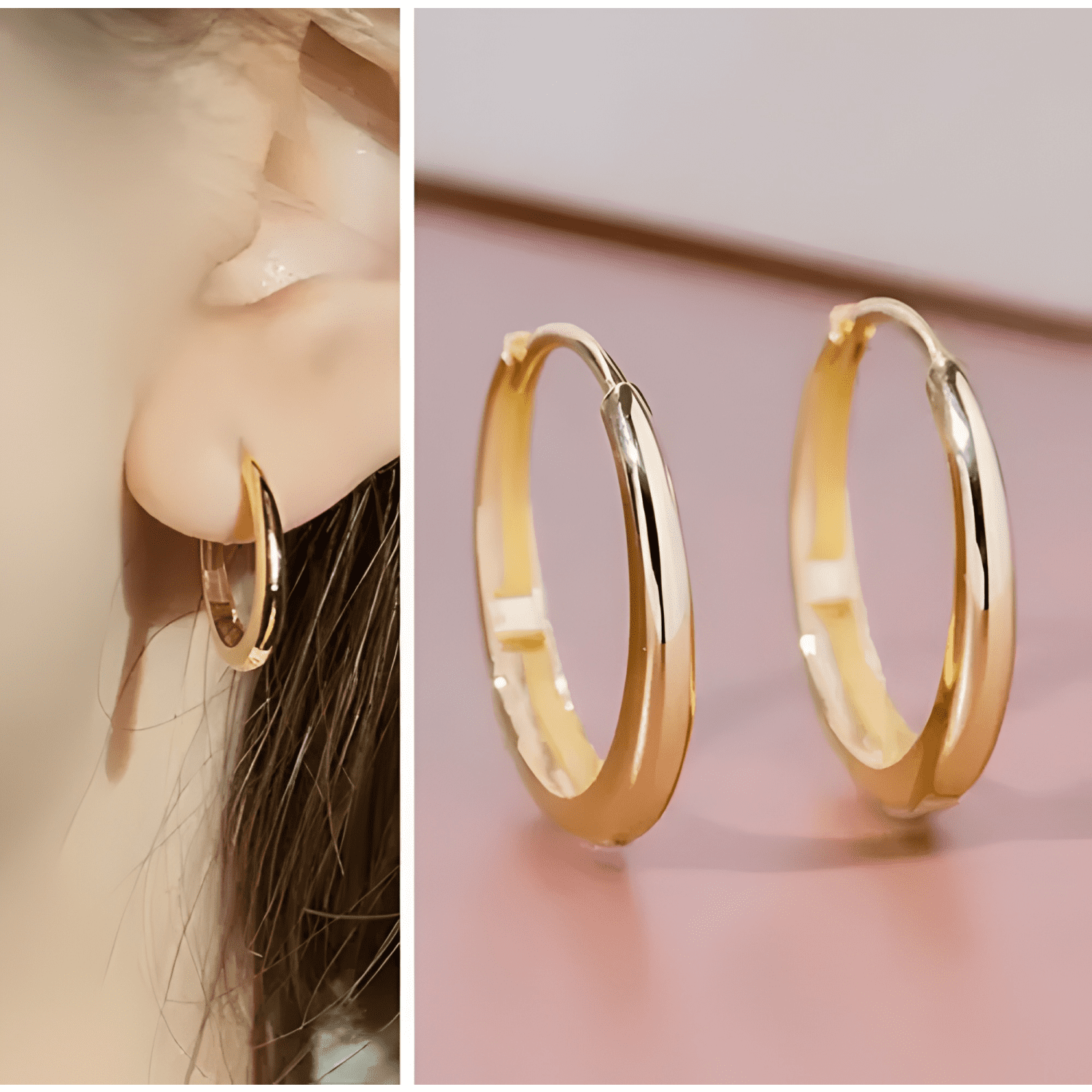 Aros Argolla Pequeños Elegantes Mujer-2