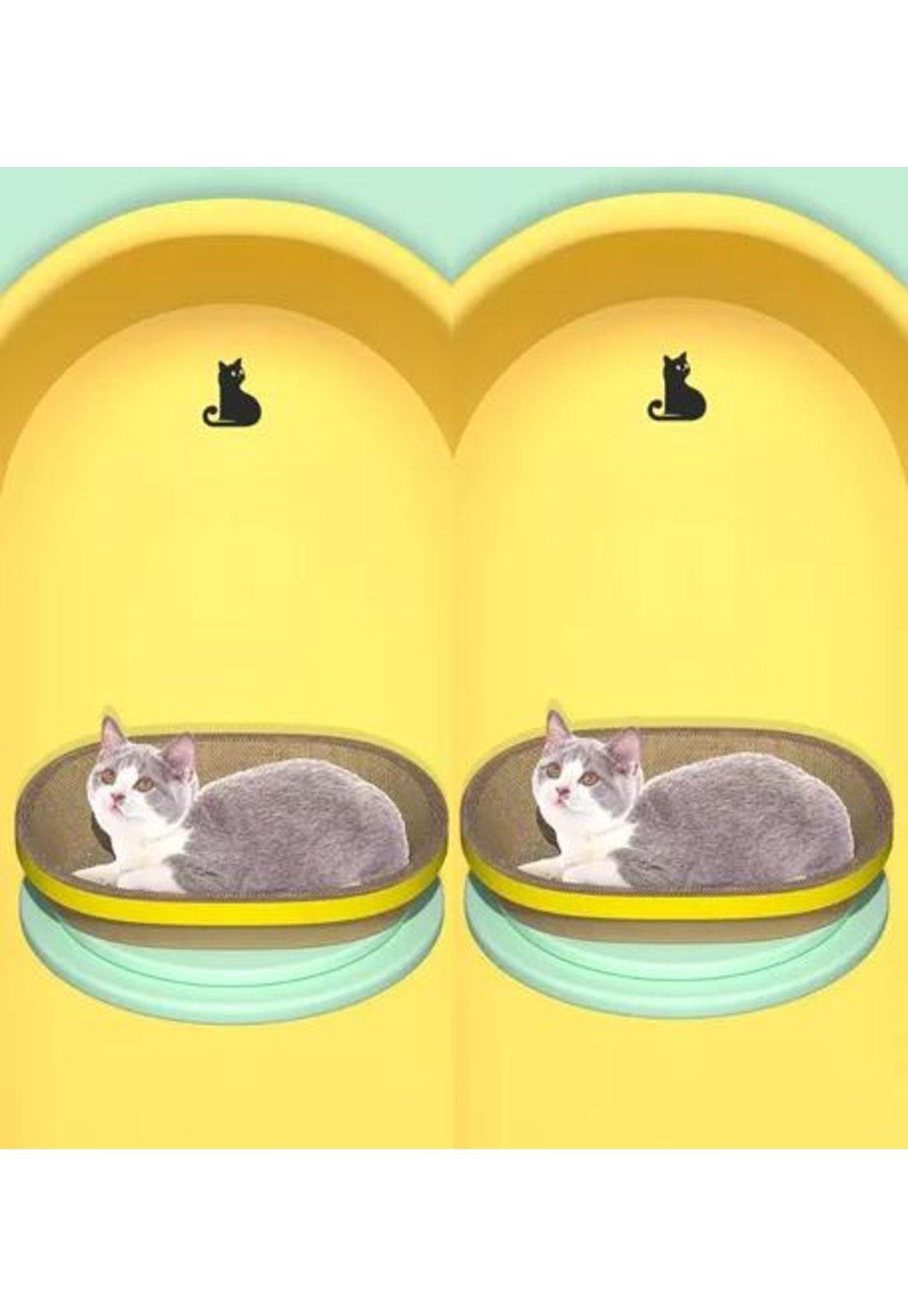 Rascador gatos cartón corrugado bandeja cama café-2