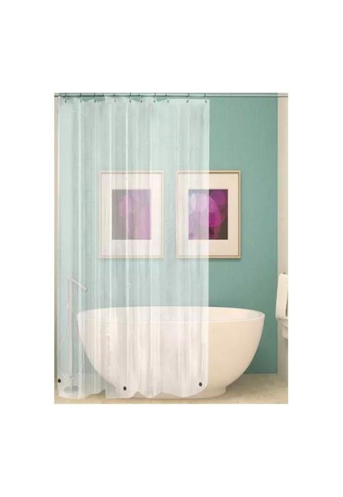 Forro cortina baño transparente con imán 178 x 180 cm, color blanco-2