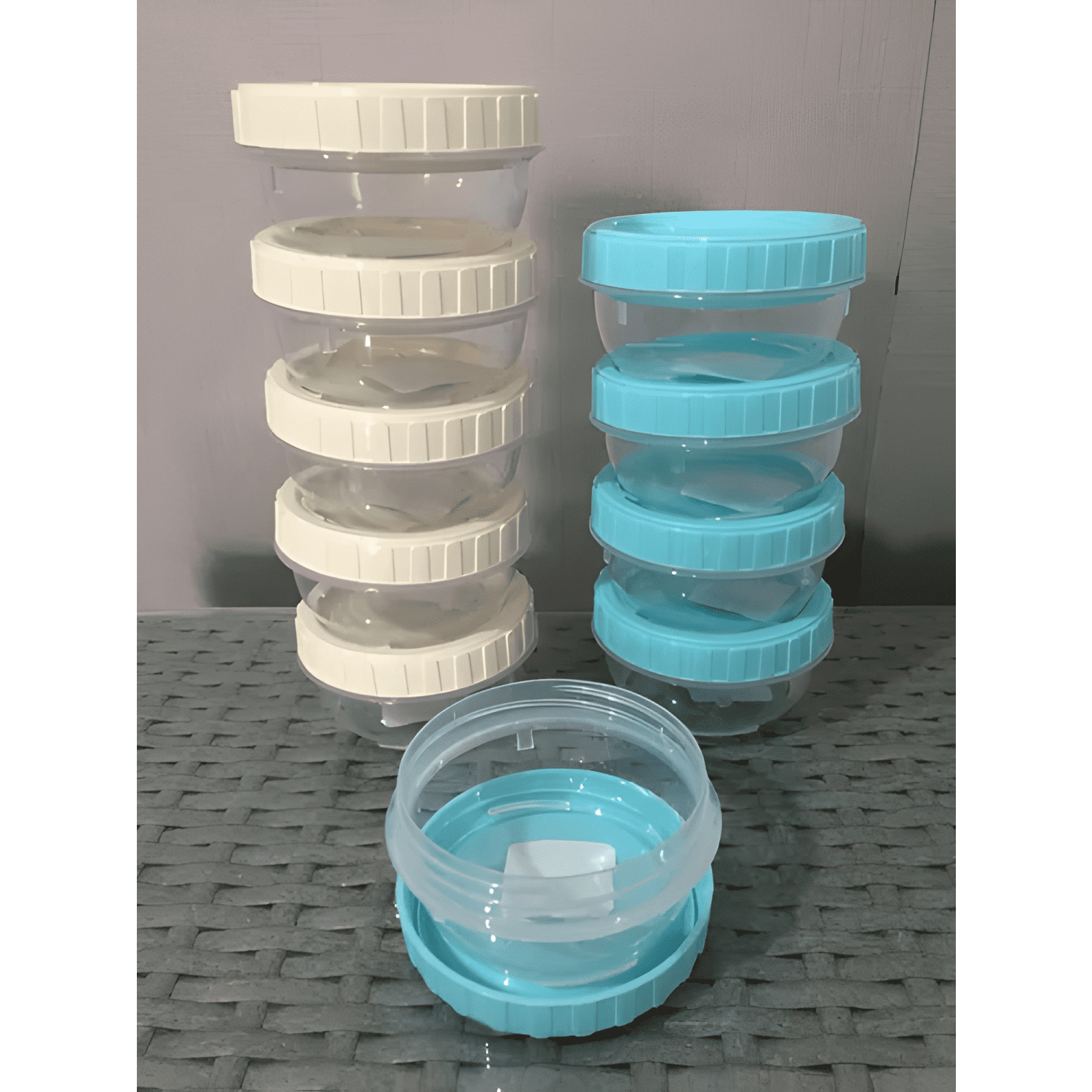 Pack 10 frasco pote mini plástico con tapa 50 ml #1-1