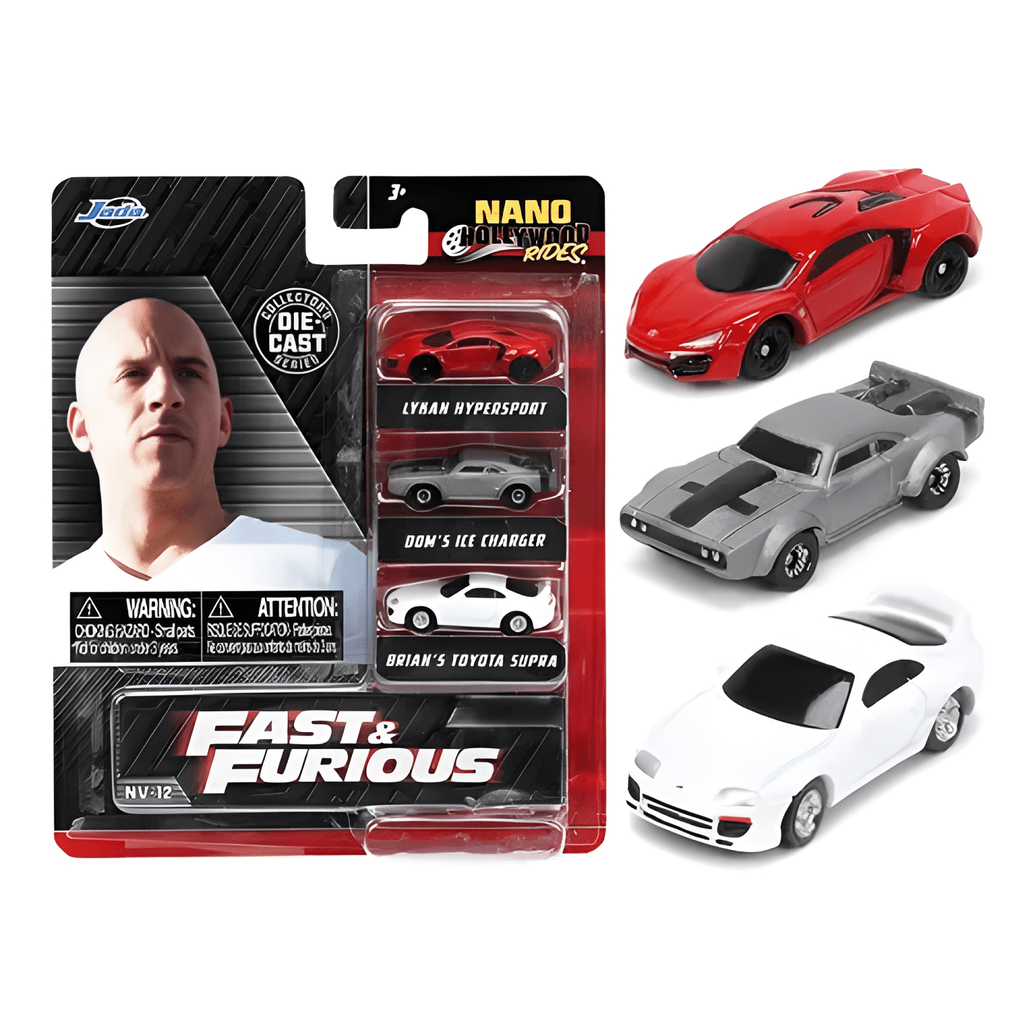 Nano Fast and Furious Lykan / Supra escala 1:64 rojo-0