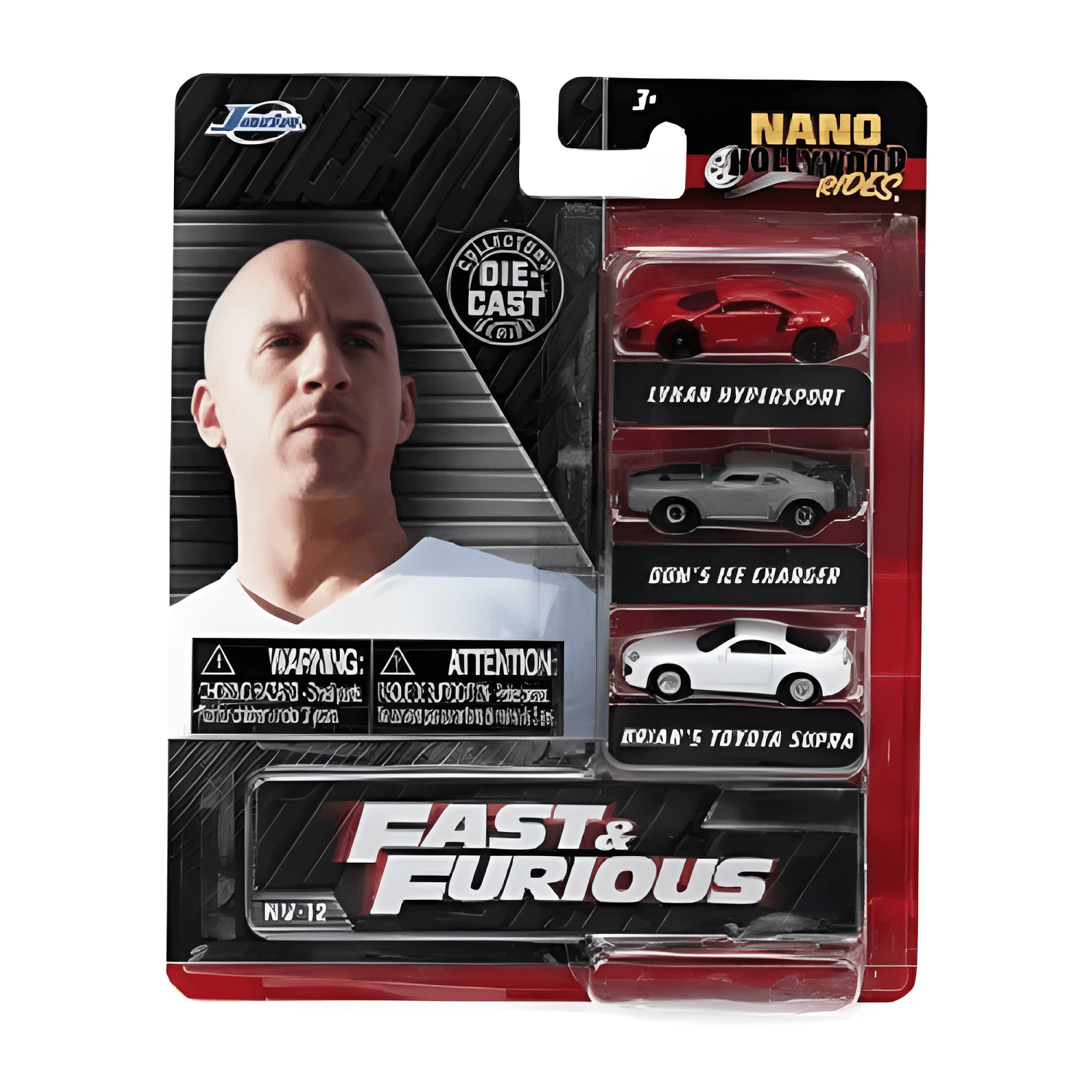 Nano Fast and Furious Lykan / Supra escala 1:64 rojo-1