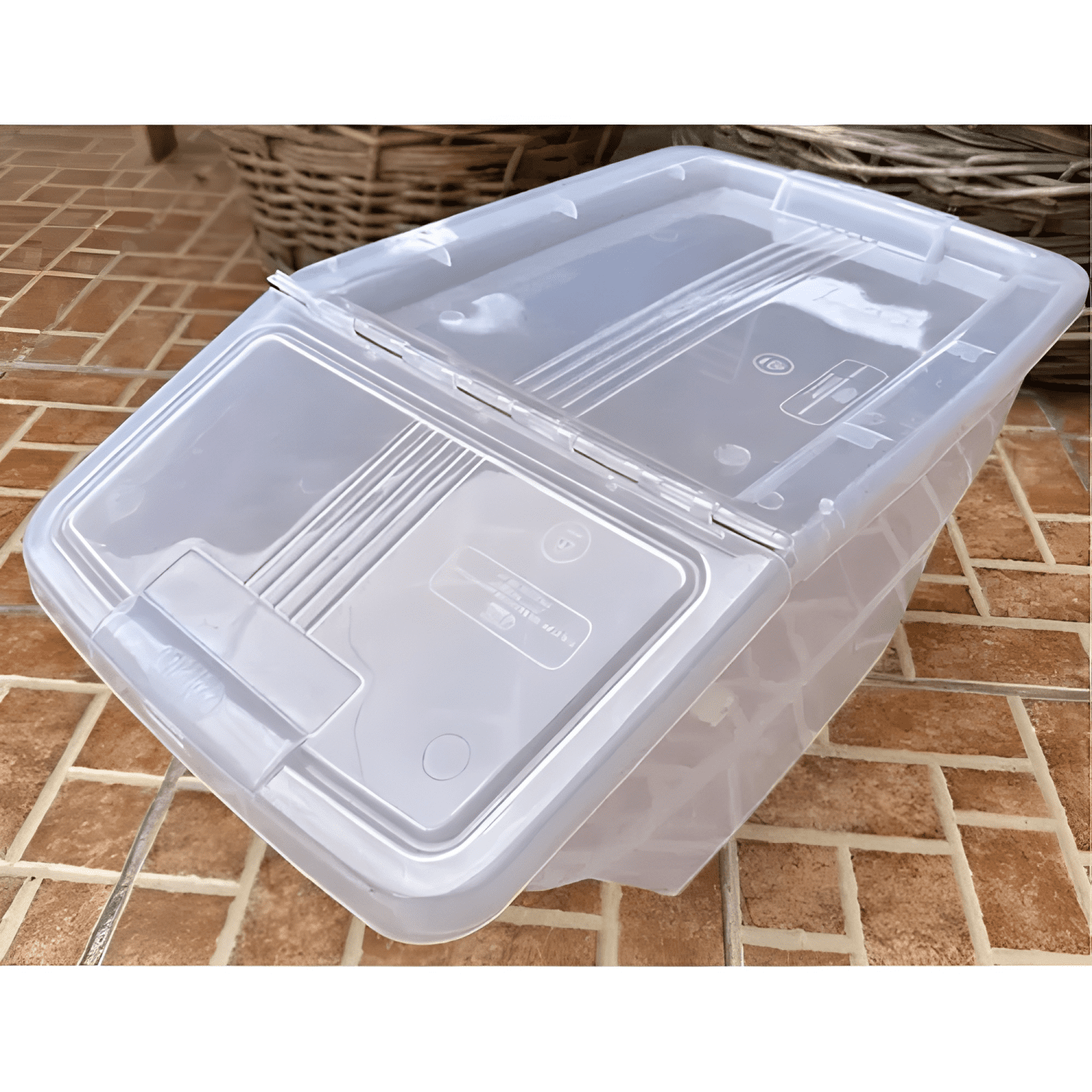 Contenedor caja plástica para alimentos 24 L, transparente-1