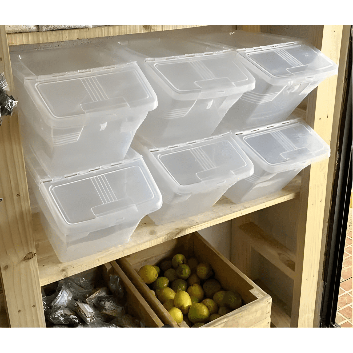 Contenedor caja plástica para alimentos 24 L, transparente-3
