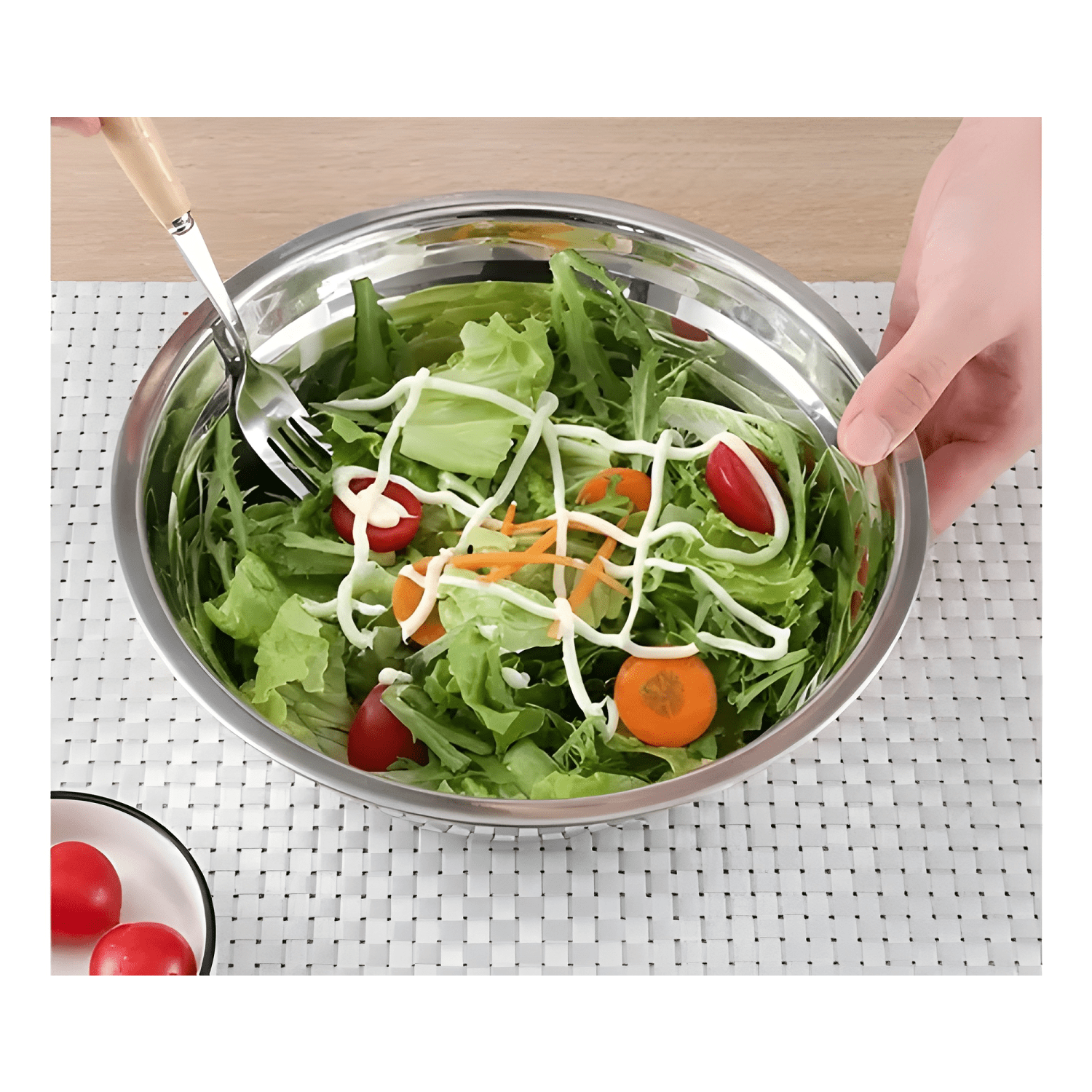 Pack 3 bowl acero inox premium 17cm cocina ensalada 600ml-2