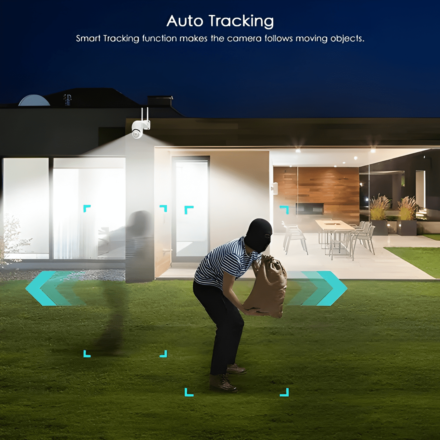 Smart Camara Ip Wifi Alarma Exterior Anti Agua Ip66 Blanco-2