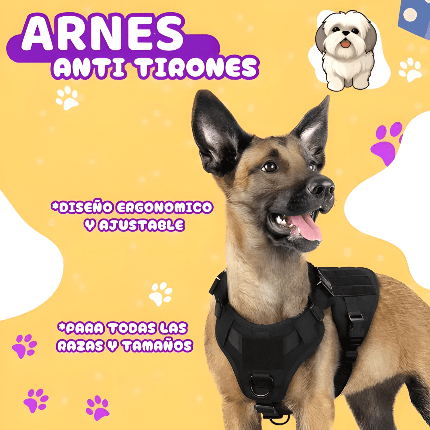 Arnés táctico anti tirones para perros grandes-2