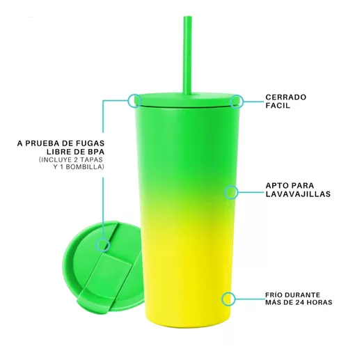 Vaso térmico mug LH 700 lt, acero inoxidable, verde limón-3
