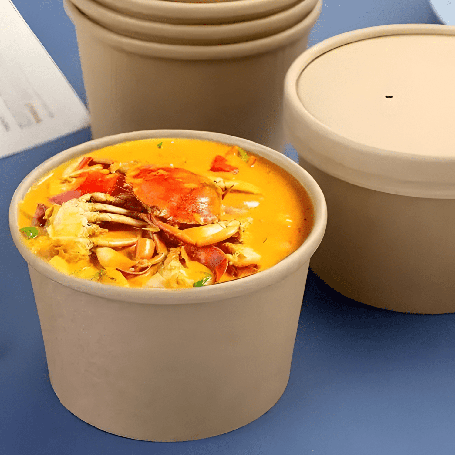 Pote kraft con tapa 8 oz 100u #20-3