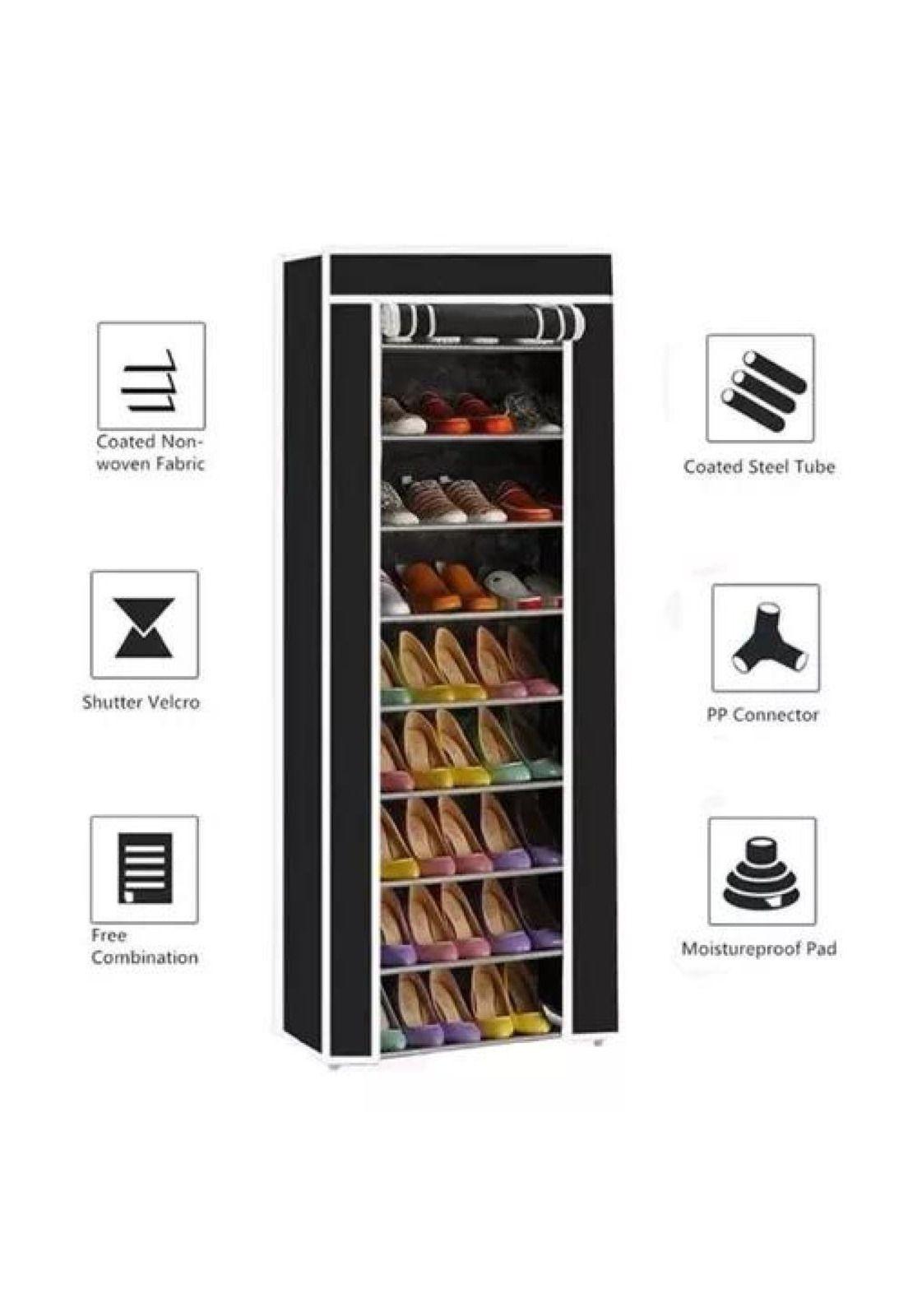 Organizador de zapatos armable 9 espacios con funda gris-3