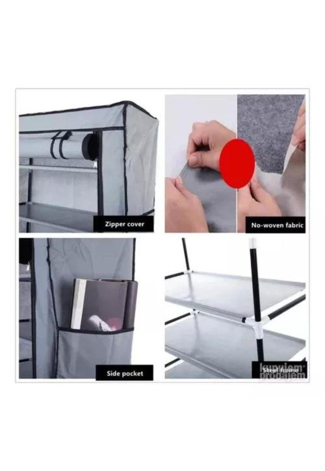 Organizador de zapatos armable 9 espacios con funda gris-5