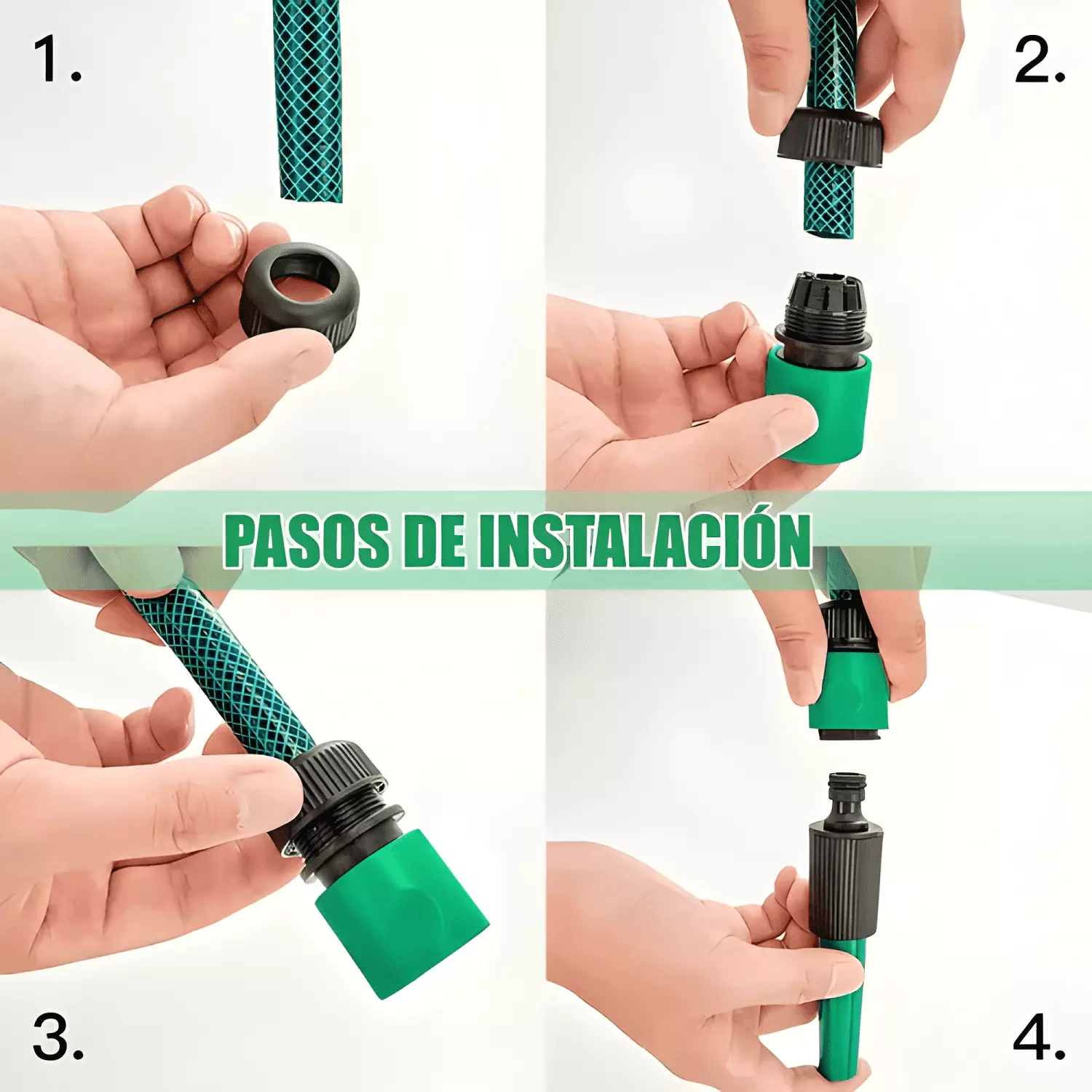 Manguera PVC 1/2 pulgada reforzada 20m +accesorios Verde-2