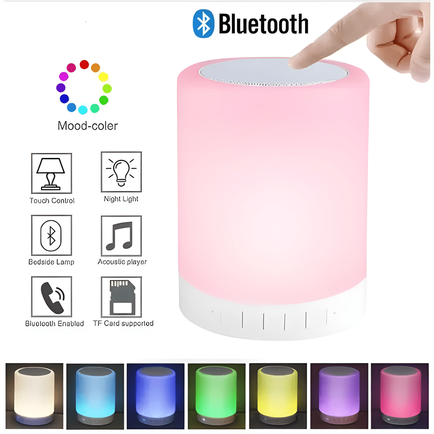 Parlante altavoz bluetooth con luz recargable mp3 touch lamp-2