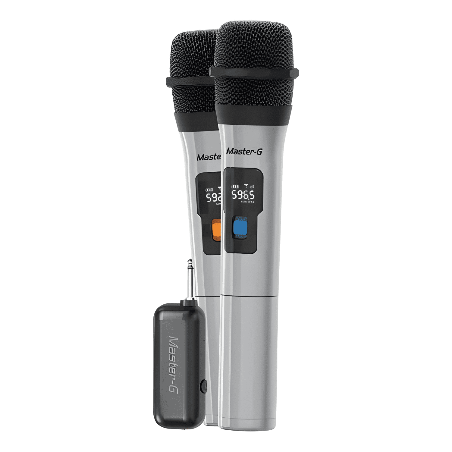 Par micrófonos inalámbricos receptor uhf karaoke Gris-0