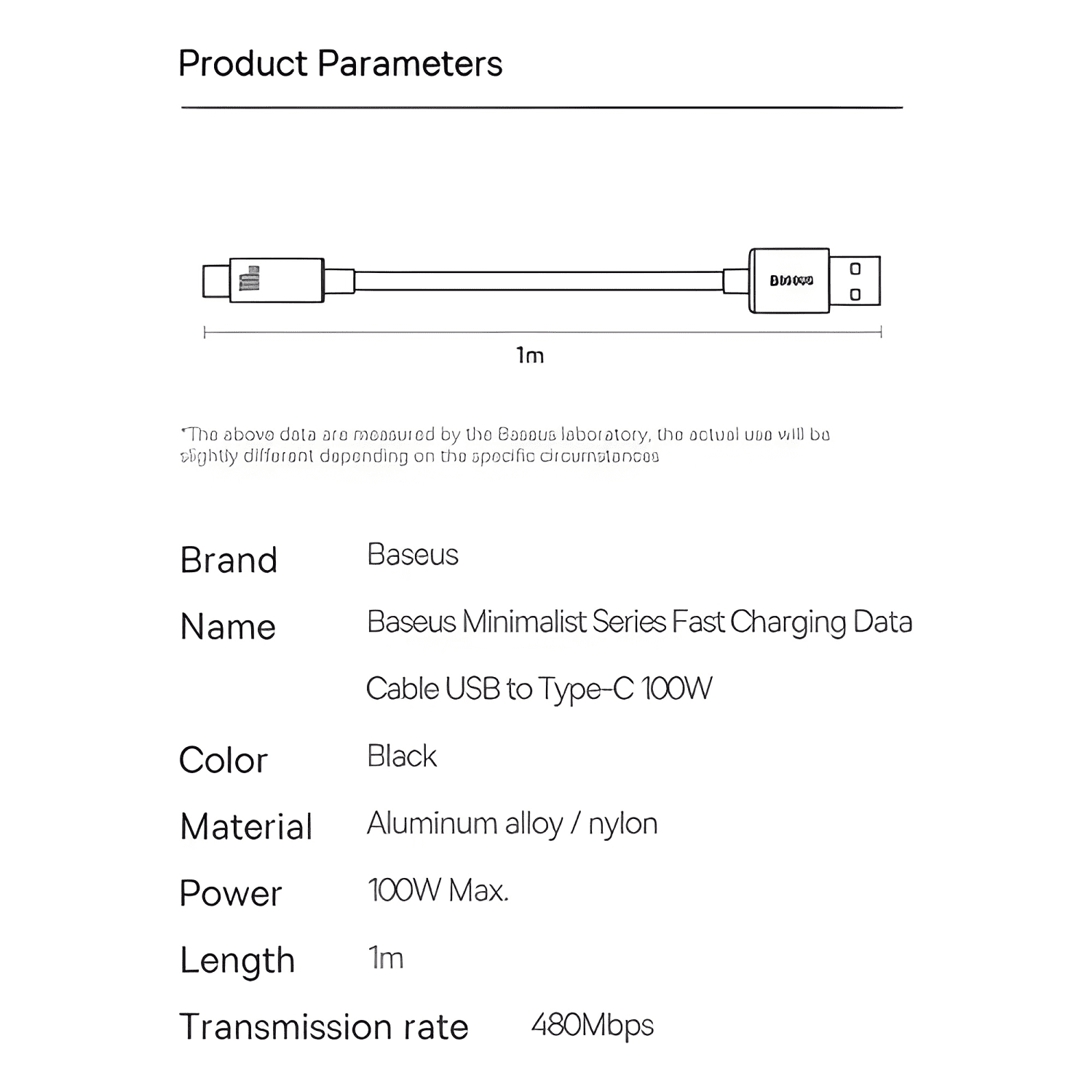 Cable de datos USB c carga rápida 100w 1m trenzado Negro-2