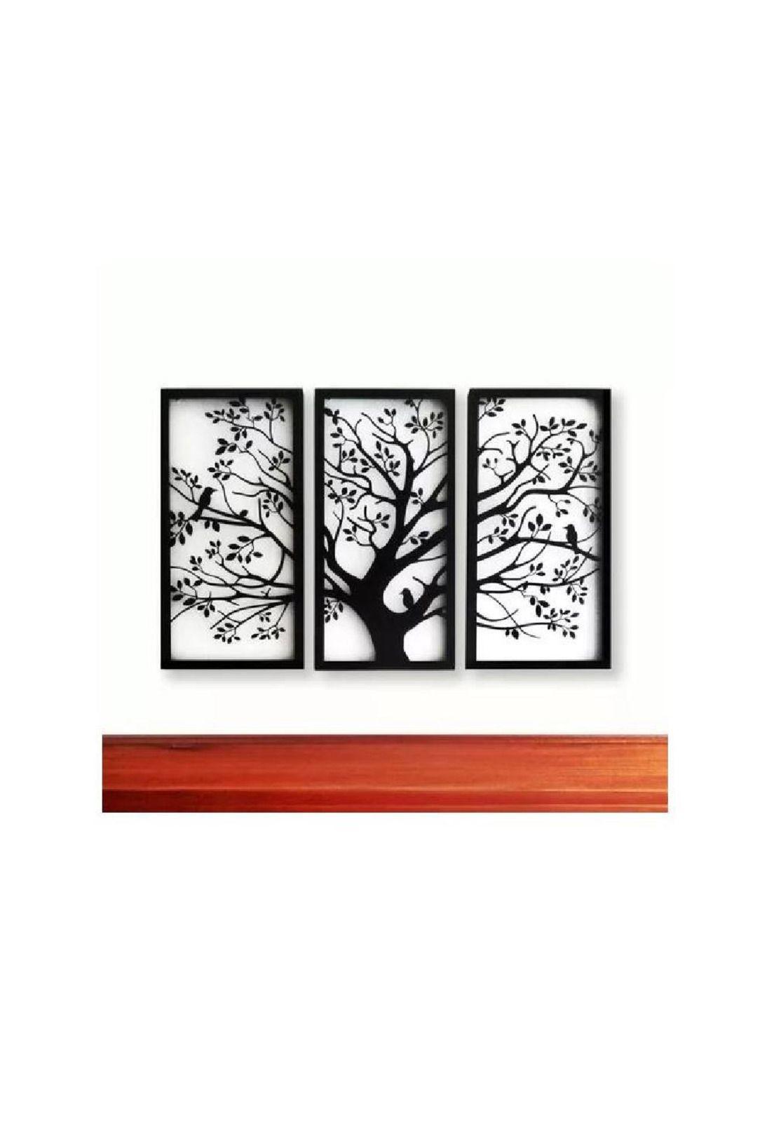 Cuadro decorativo tríptico de árbol de la vida-1