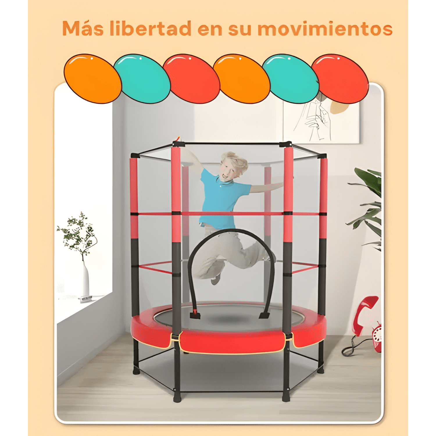 Cama elástica trampolín para niños 165 x 140 cm #3-3