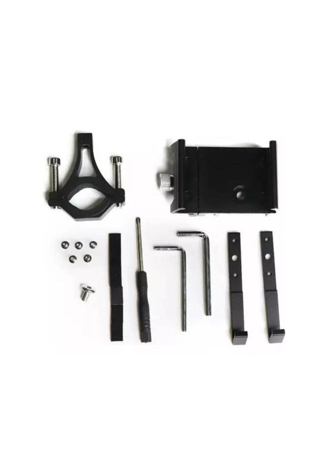 Porta smartphone celular metálico para moto y bicicleta, color negro-4