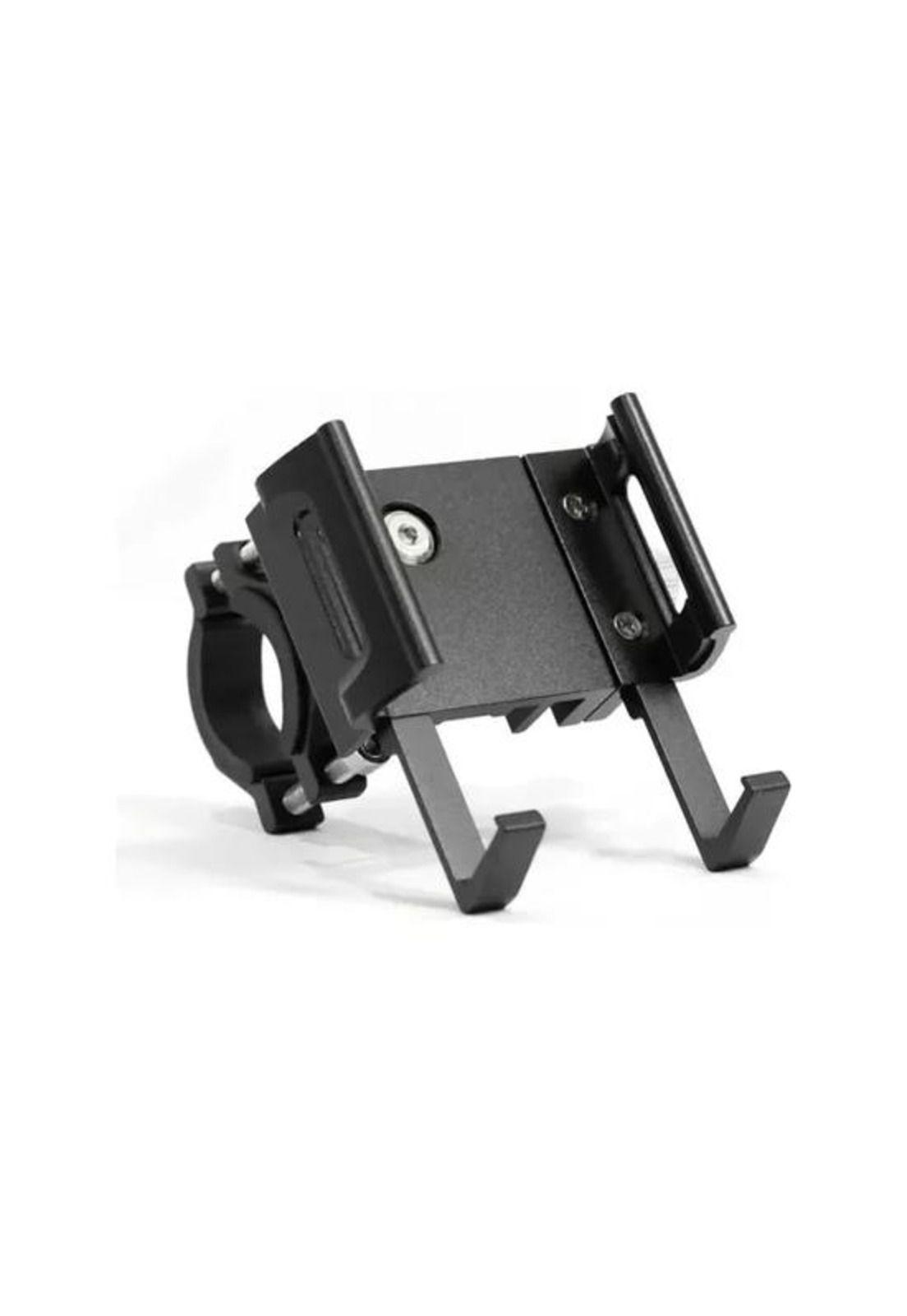 Porta smartphone celular metálico para moto y bicicleta, color negro-5