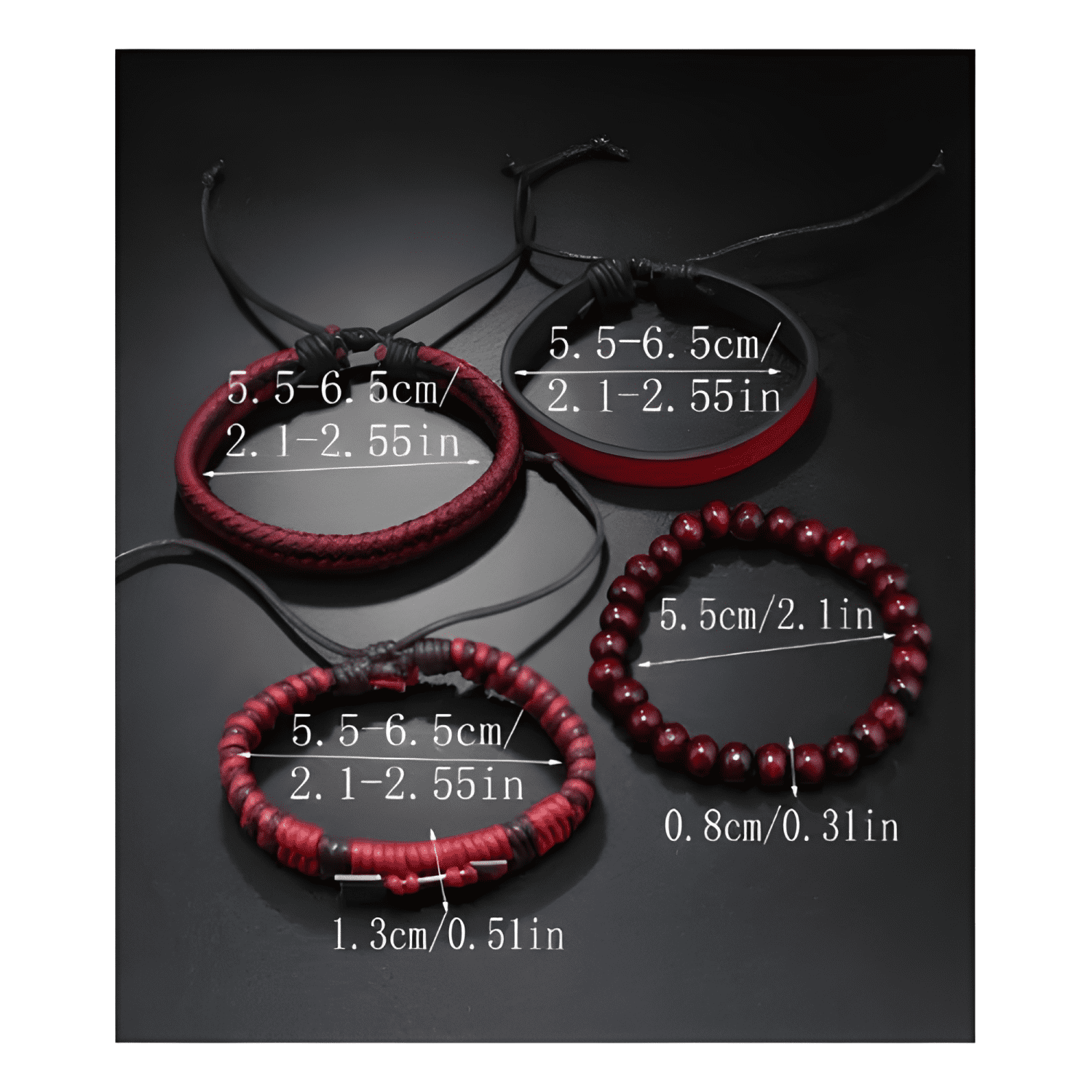 Pack de 4 pulseras con diseño de flecha hombres vikingo-2
