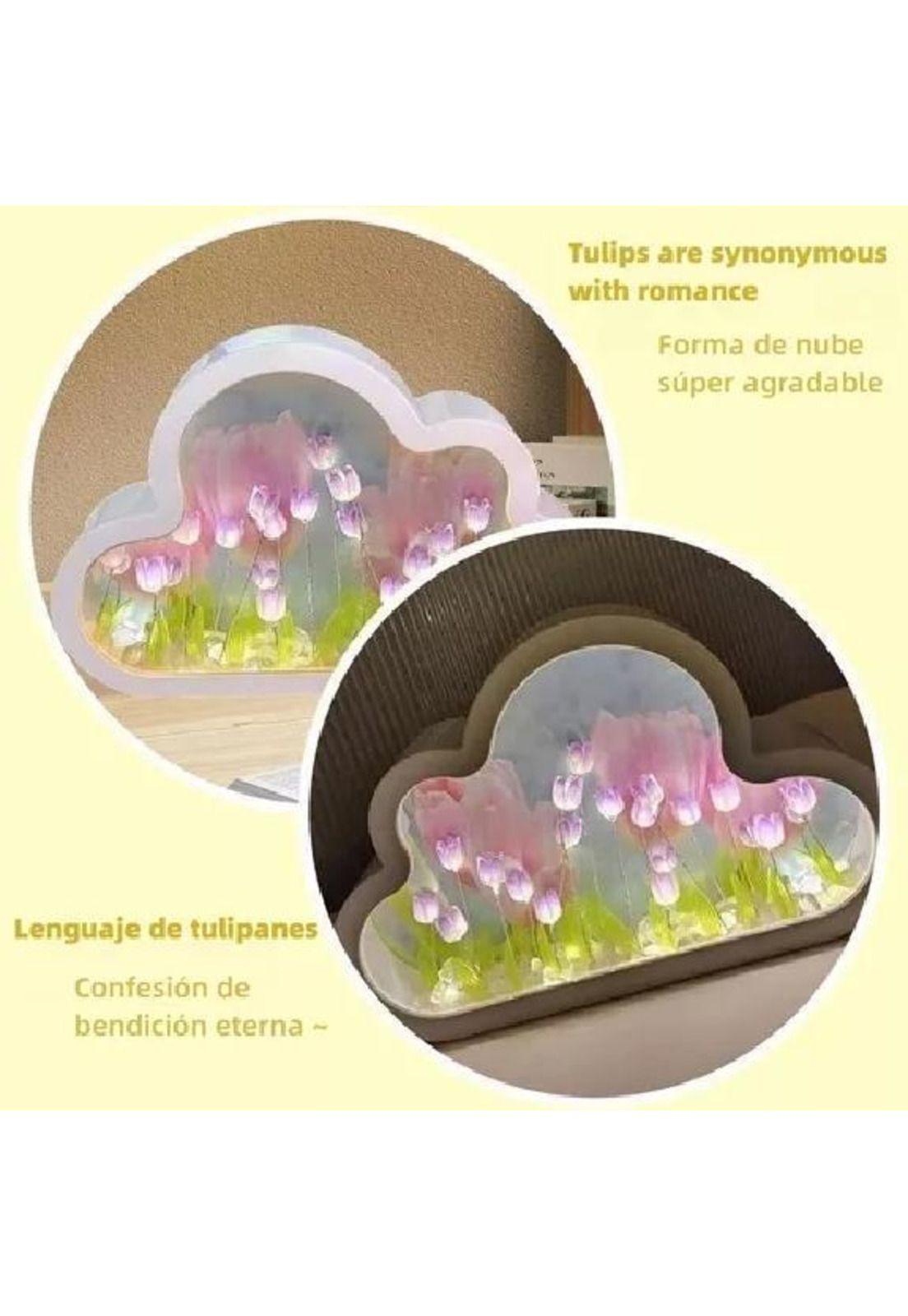 Luz Nocturna con Espejo Tulipán Nube para Dormitorio Violeta-5