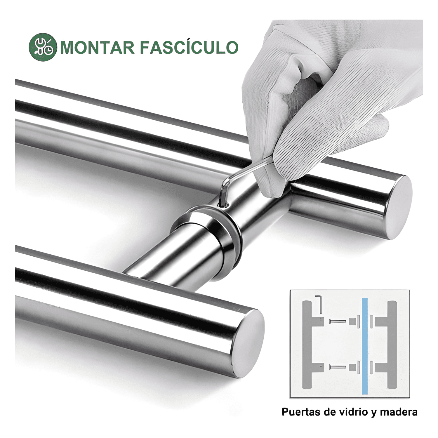 Manija tirador para puerta de acero inoxidable 100 cm #8-3