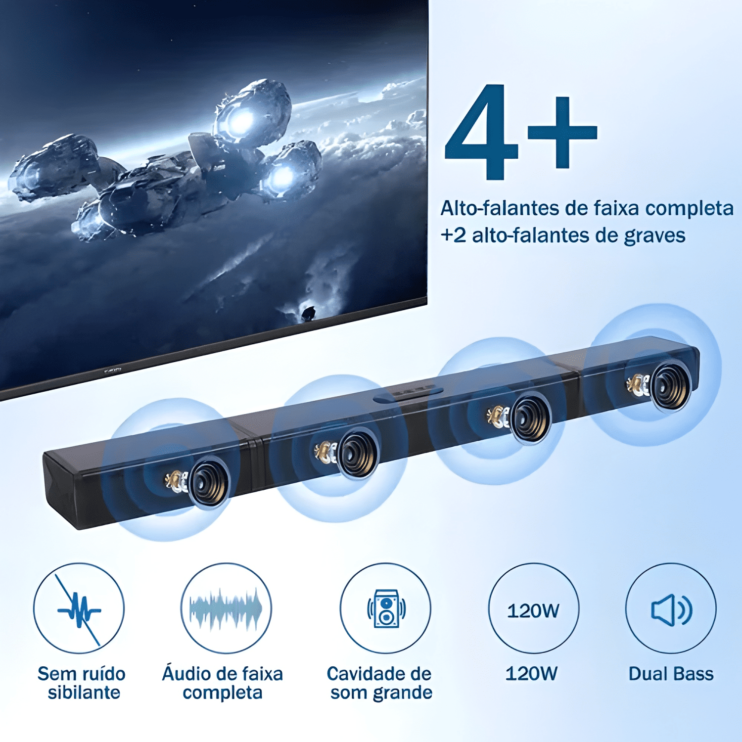 Barra de sonido 2 1 canales con barras 180w home theatre tv-3