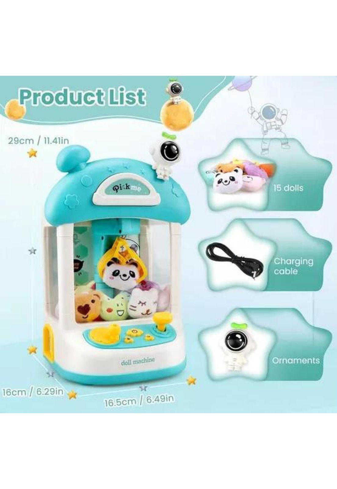 Mini Máquina Agarra - Atrapa Peluches Color Turquesa-2