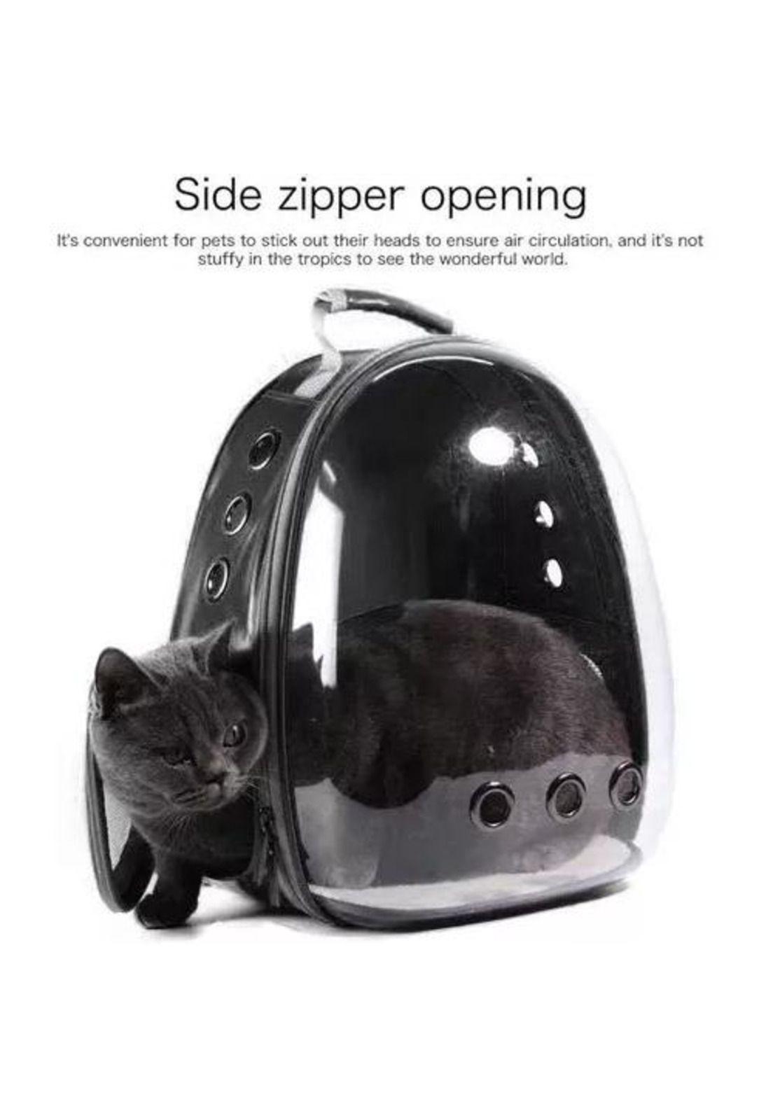 Bolsa de viaje para gatos mochila transparente mascotas celeste-2