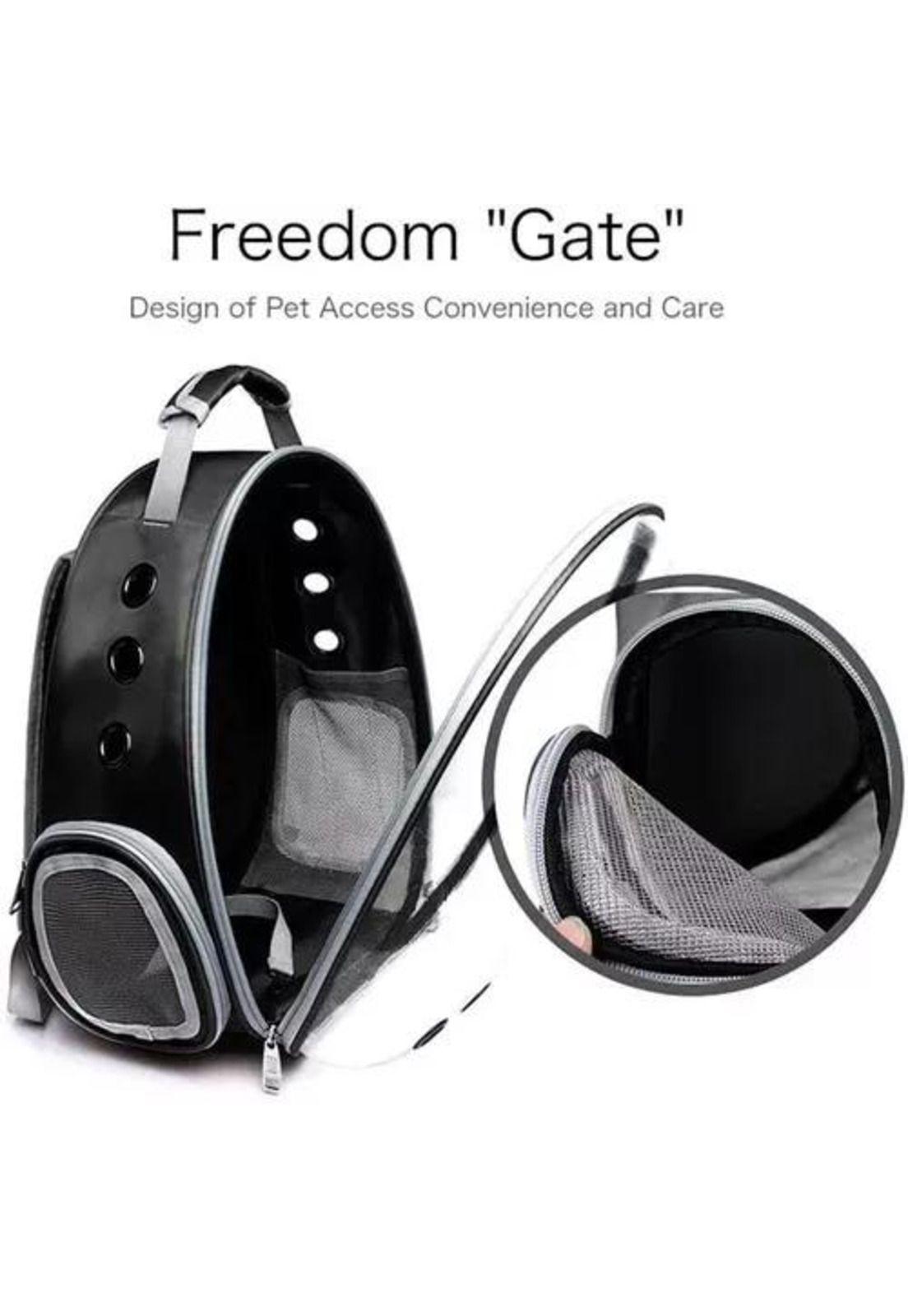 Bolsa de viaje para gatos mochila transparente mascotas celeste-5