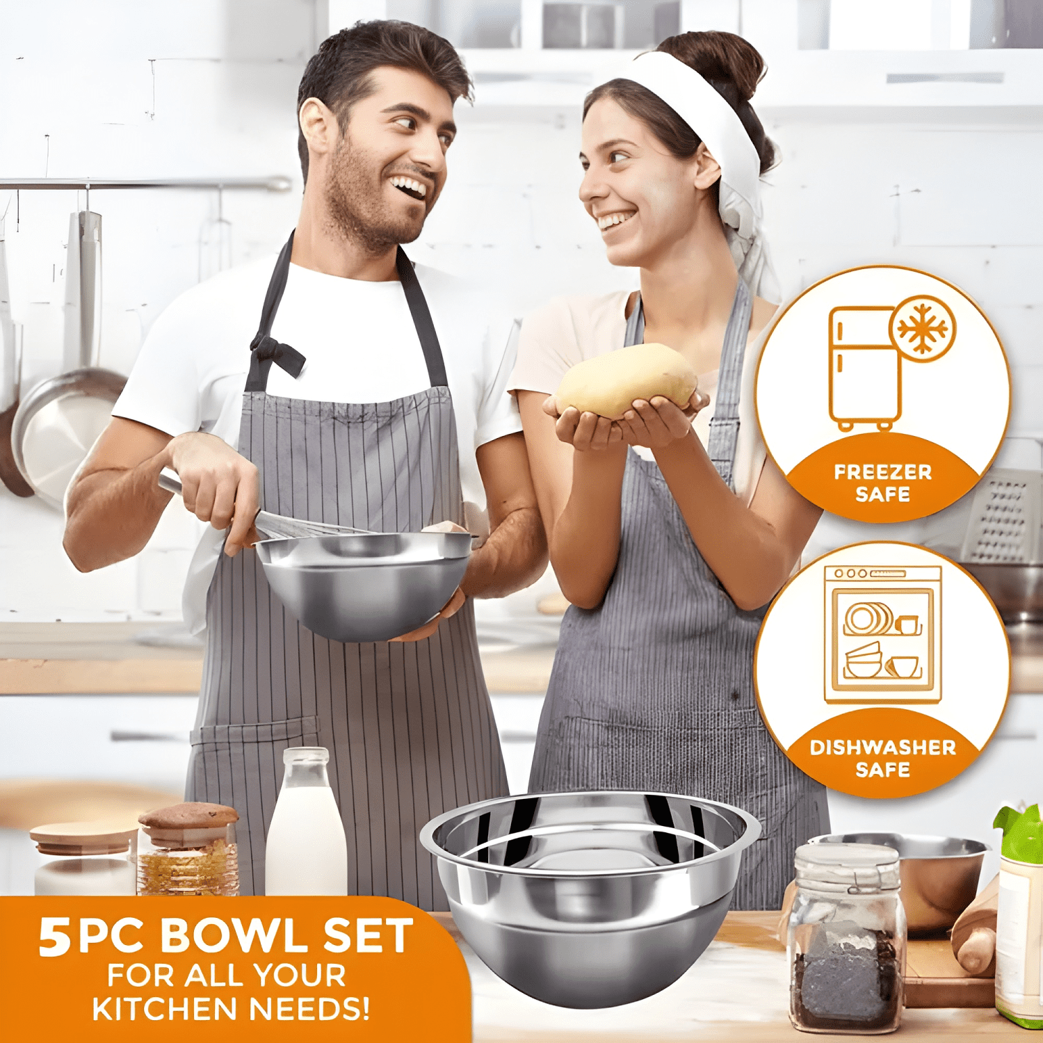 Pack 5 bowl pocillo acero inoxidable reposteria cocina-2