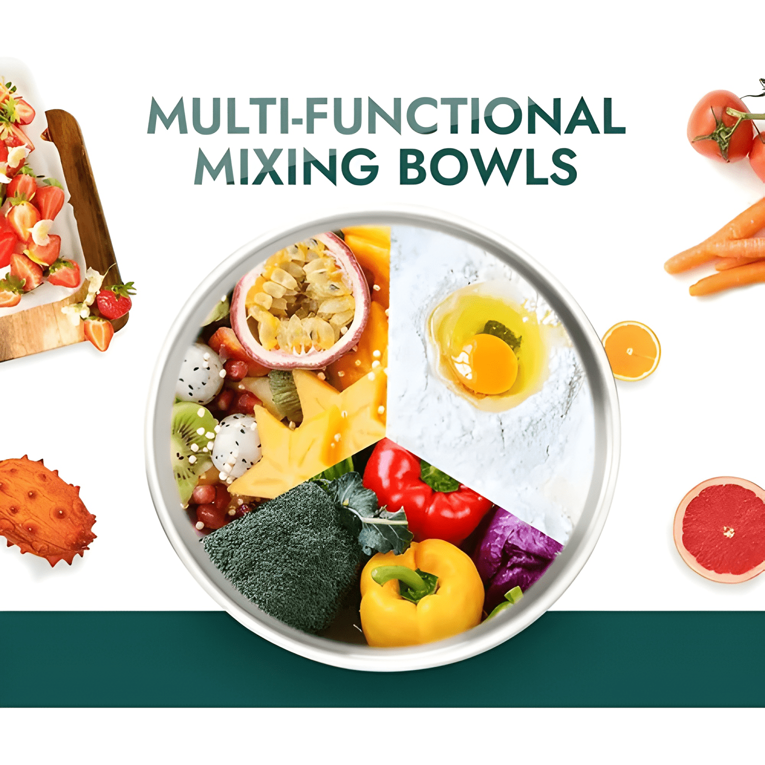 Pack 5 bowl pocillo acero inoxidable reposteria cocina-3