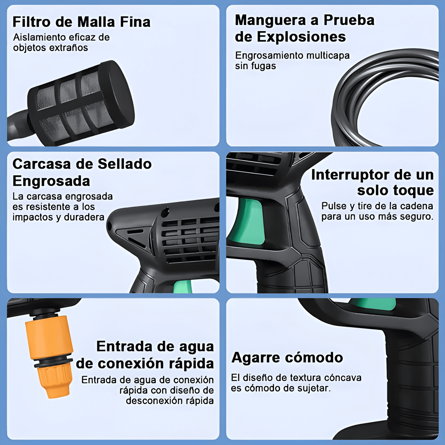 Pistola Hidrolavadora Inalámbrica Eléctrica Lavado Auto 48v-2