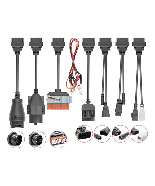 Kit 8 Cables Adaptadores OBDII Automotriz OBD1 OBD2 TCS CDP-1