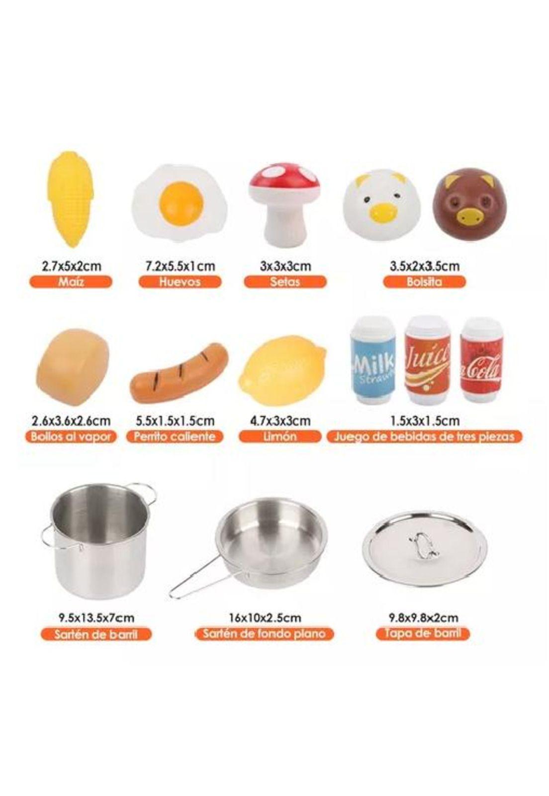 Cocina de juguetes 42 piezas set kits y comidas multicolor-5
