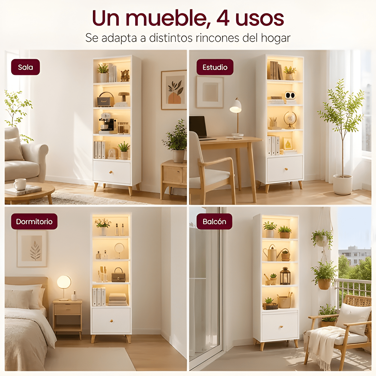 Estante librero 30x50x180cm blanco #10-0