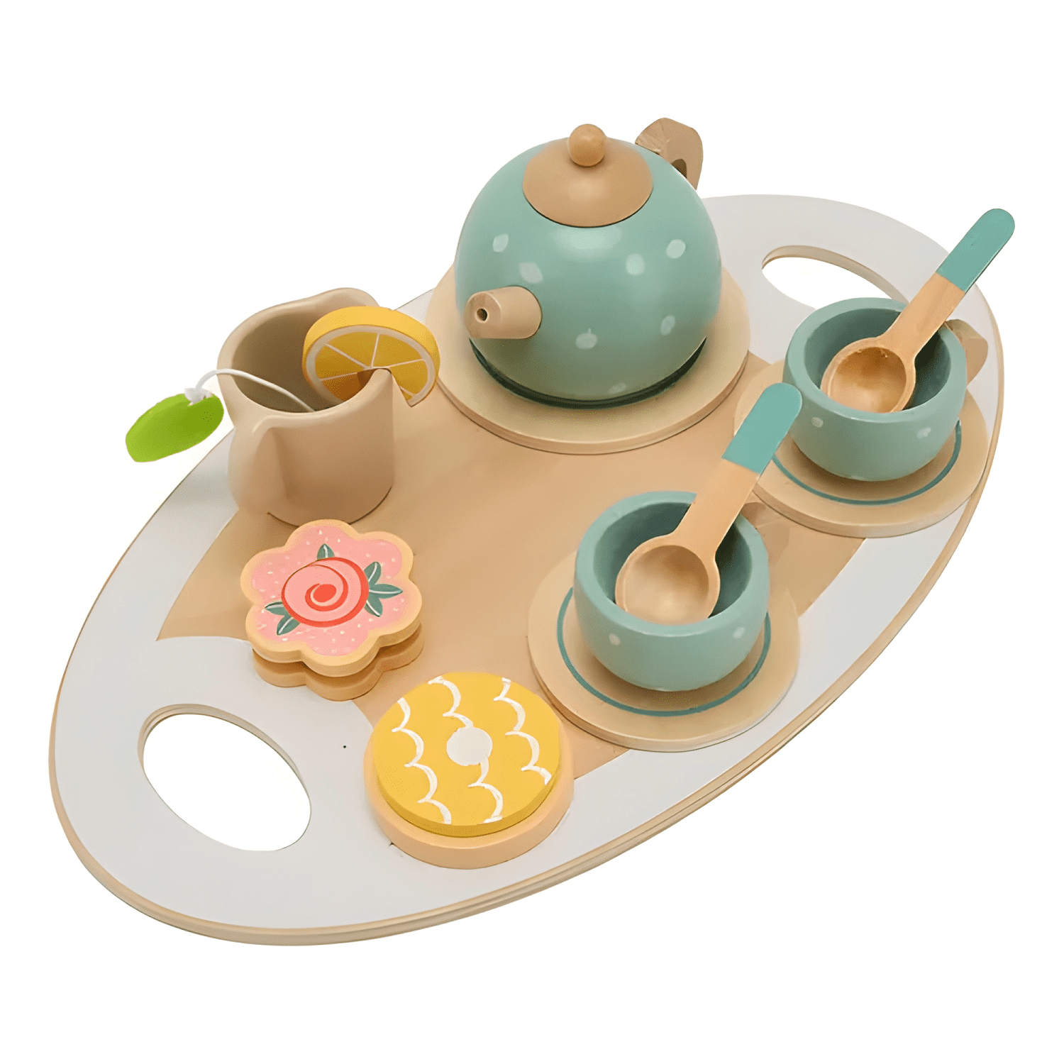 Set de té con bandeja juguete de madera Fl601-3
