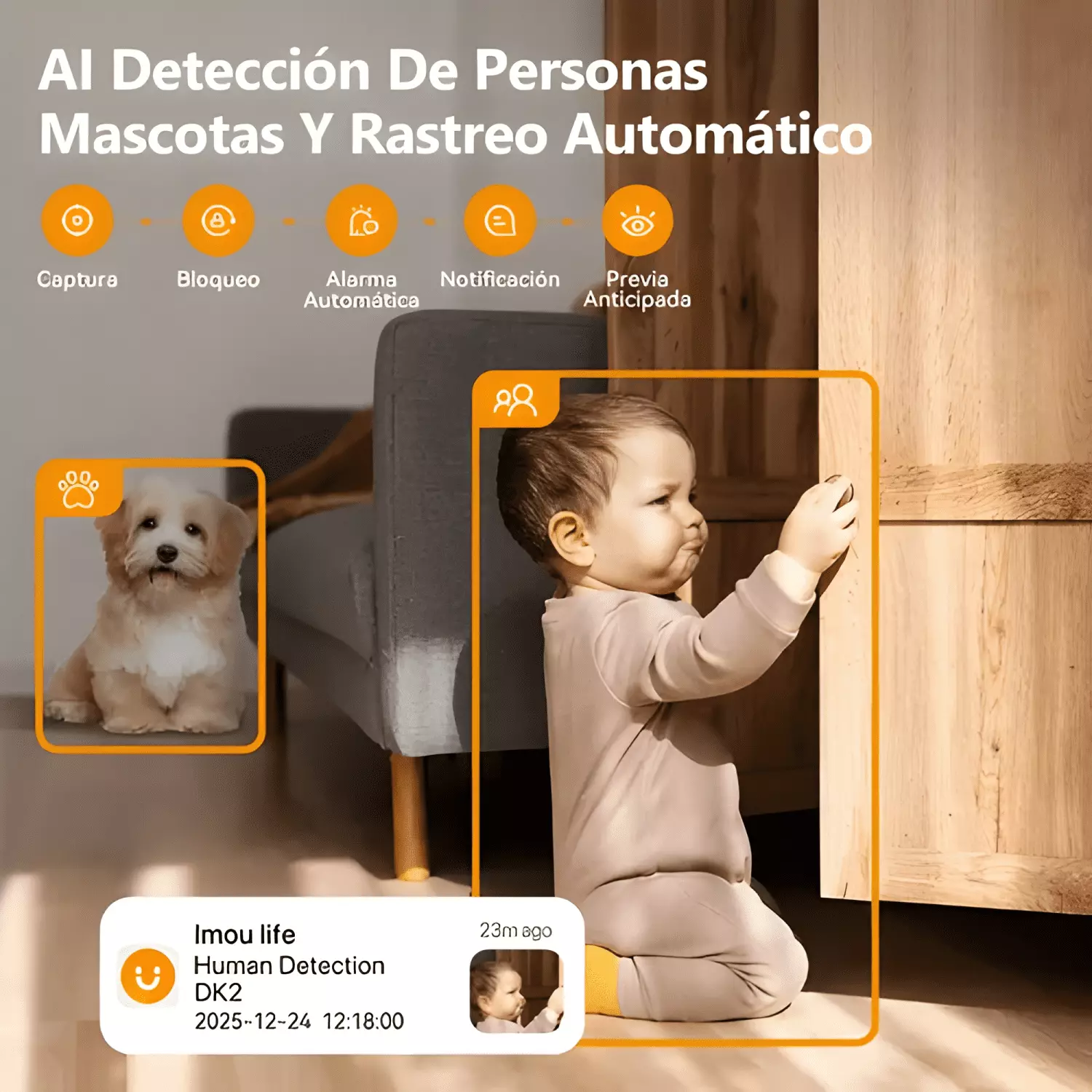 Imou Cámara de Seguridad Dk2 3mp Ip Wifi 360°interior M16-3